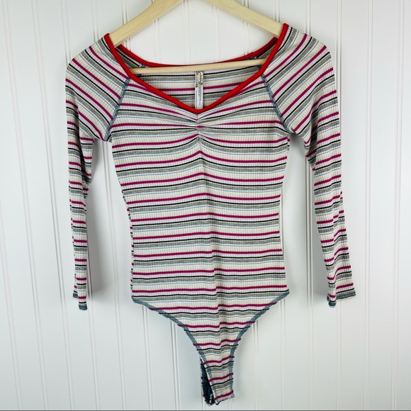 Intimately Free People Put A Stripe On It Bodysuit Size XS - Picture 3 of 9
